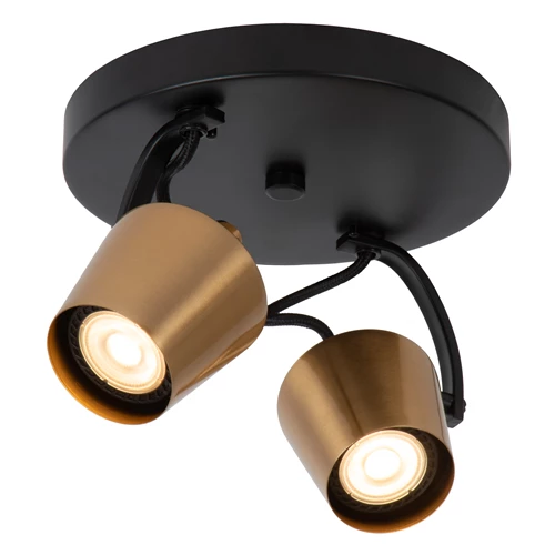 Lucide EMILE - Plafondspot - Ø 20 cm - 2xGU10 - Mat Goud / Messing - detail 3